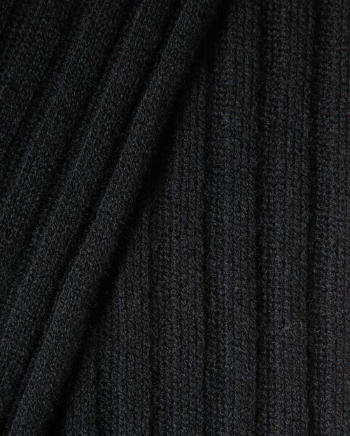 Monticelli Cashmere Pure Cashmere Plush-ribbed Scarf In Black