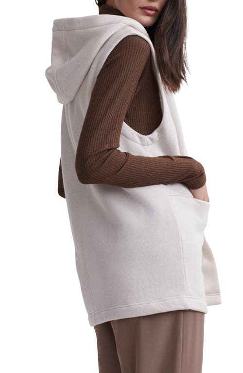 Varley Alita Sleeveless Snap-up Hoodie In Birch Marl