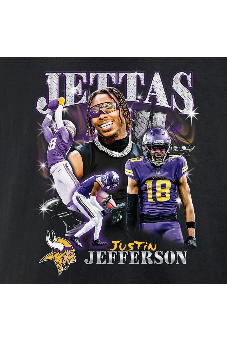 Men's Fanatics Justin Jefferson Black Minnesota Vikings Notorious Player Graphic T-Shirt, Alternate, color, Black