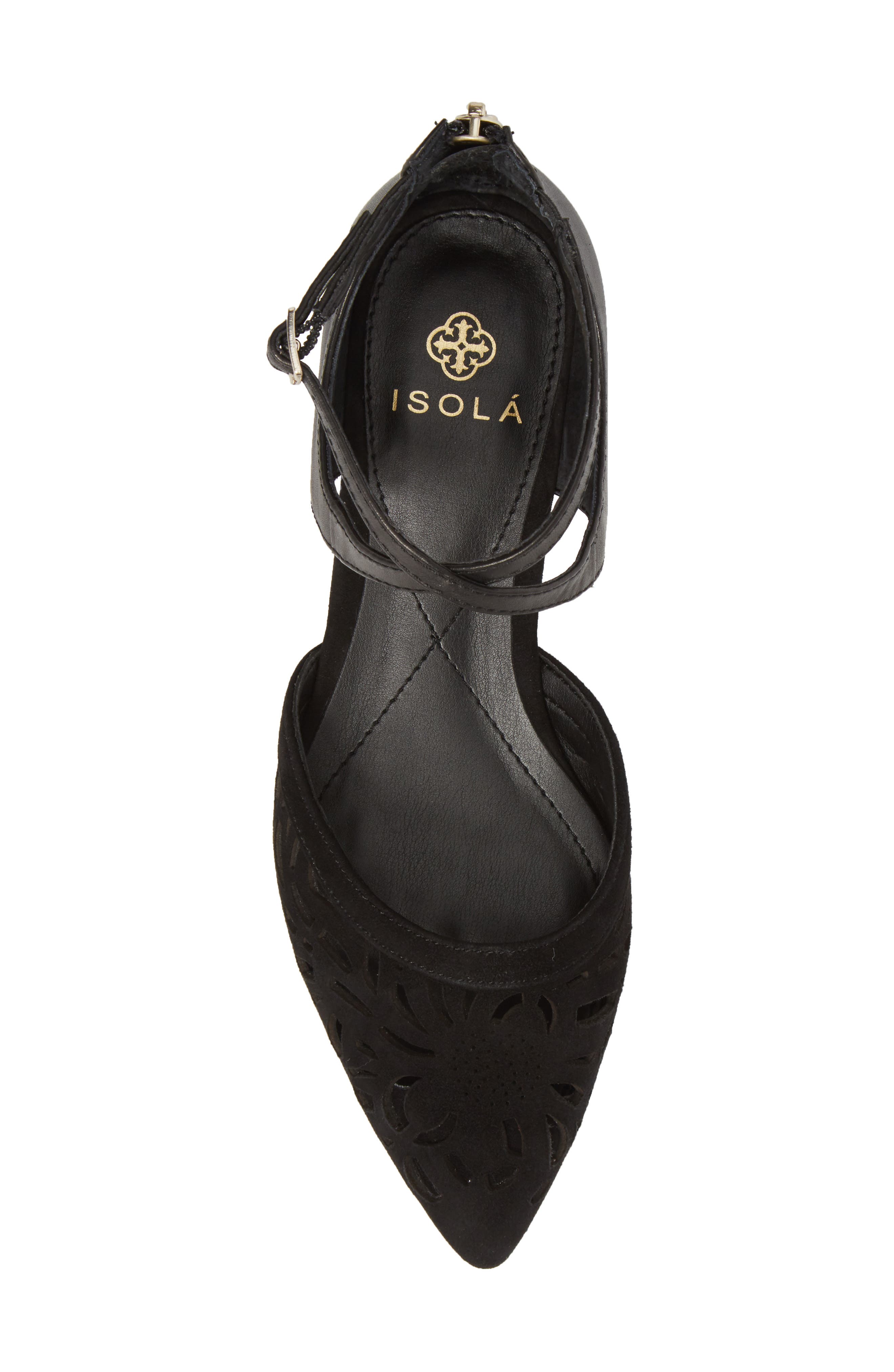Carina Ankle Strap Sandal, Alternate, color, BLACK SUEDE