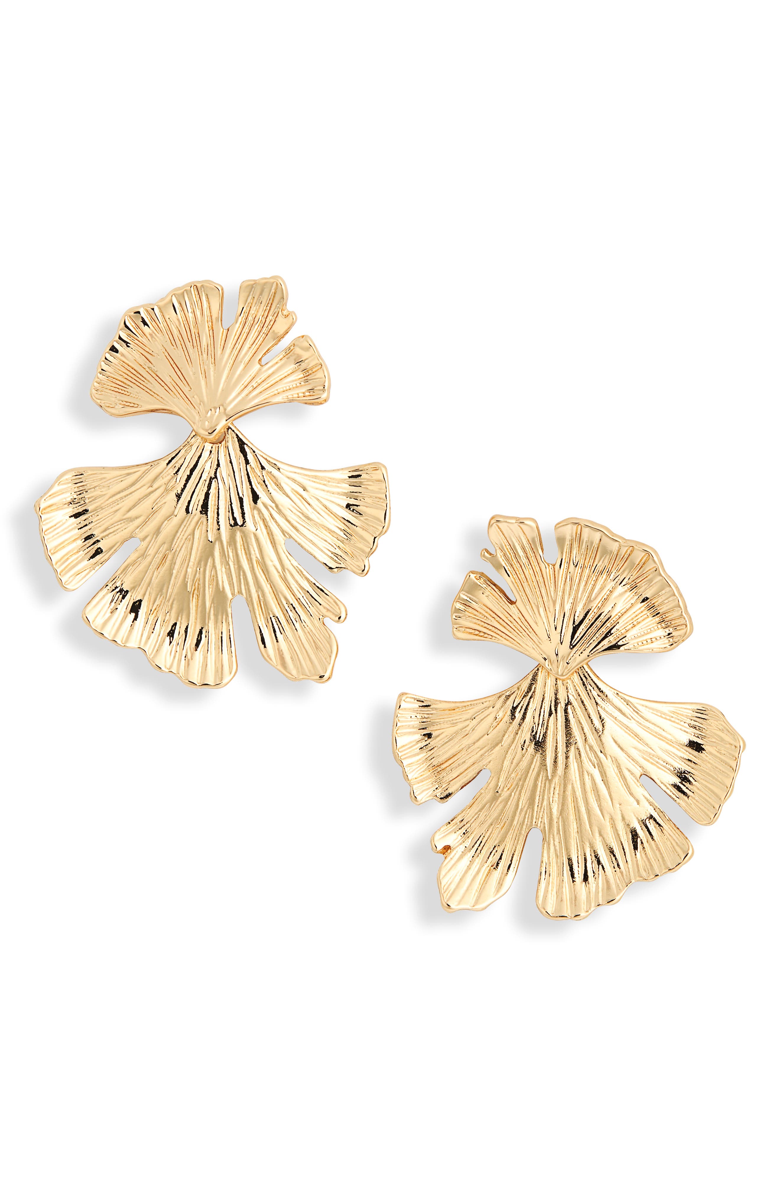 NORDSTROM RACK Textured Leaf Drop Earrings
