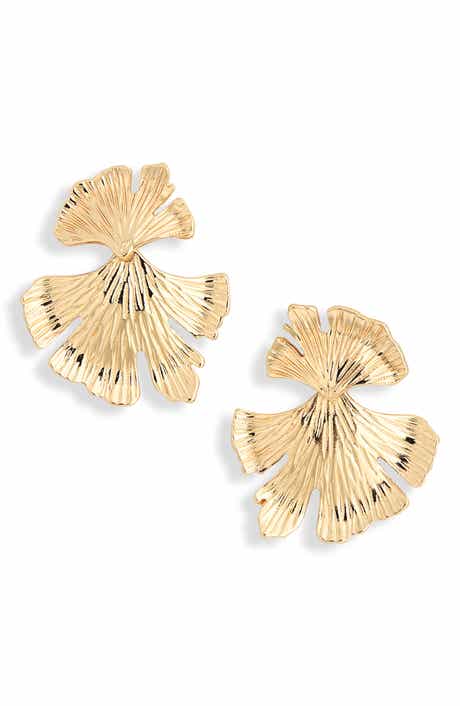 NORDSTROM RACK Textured Leaf Drop Earrings