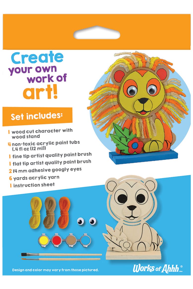 Lion - Wood Yarn Wrapping Craft Kit, Alternate, color, Multicolor