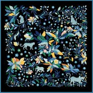 Jessie Zhao New York Double Sided Wool Silk Scarf Of Night Jungle Reverie