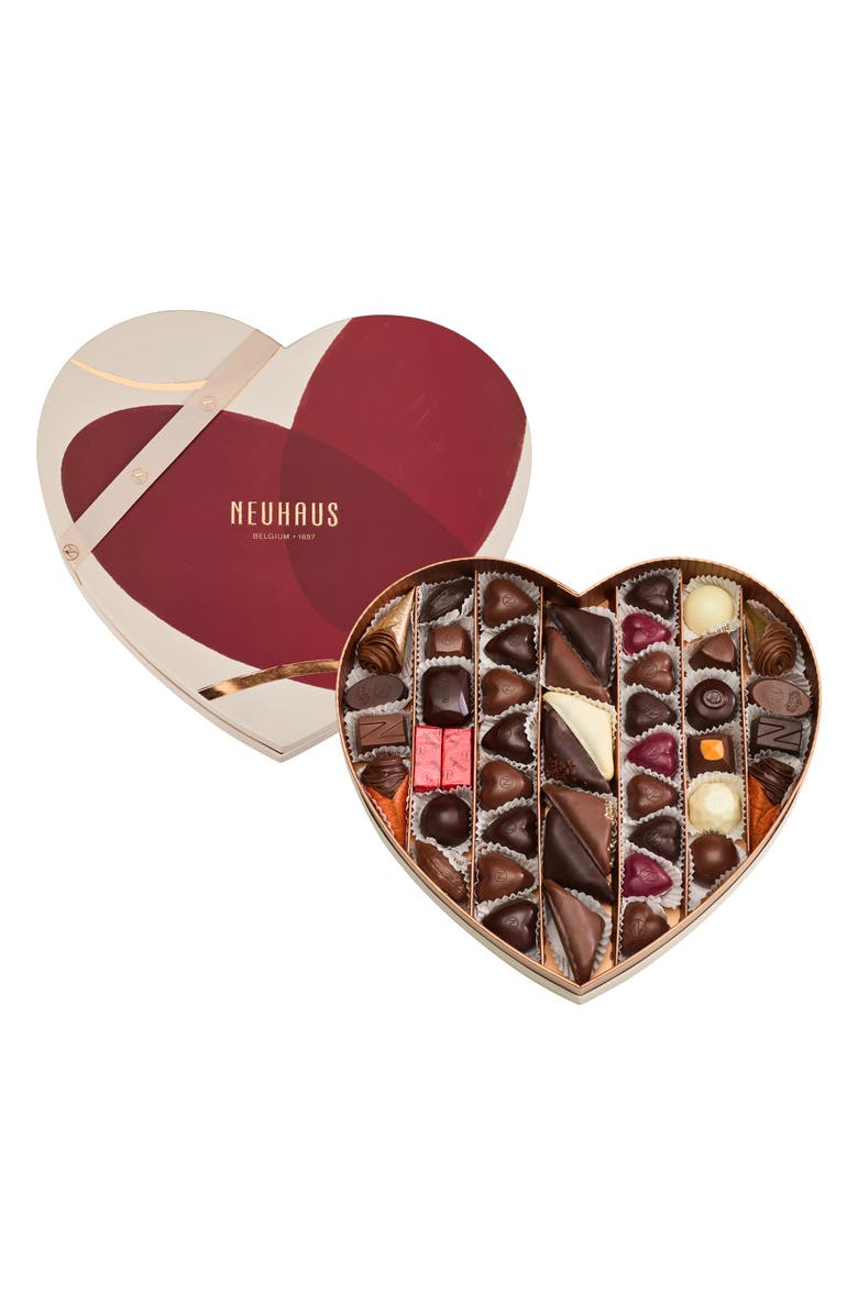 NEUHAUS Valentine Large Assorted Chocolate Heart Box, Alternate, color, Red