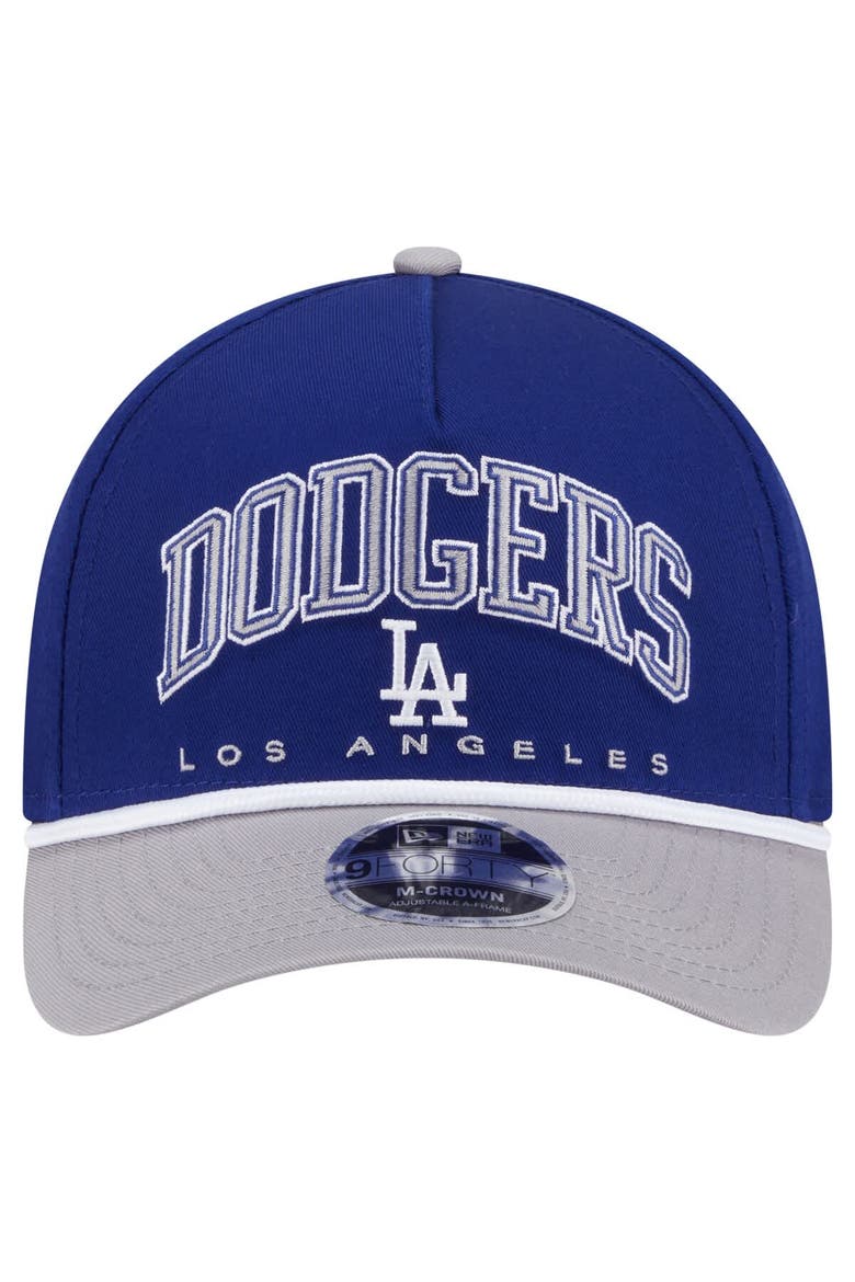 Men's New Era Royal/Gray Los Angeles Dodgers Arch 9FORTY A-Frame M-Crown Adjustable Hat, Alternate, color, Royal
