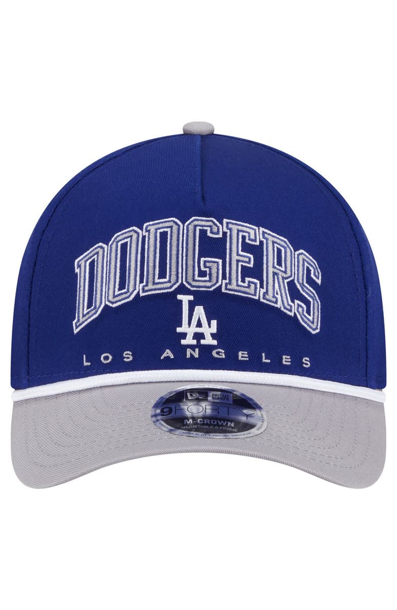 New Era Men's New Era Royal/Gray Los Angeles Dodgers Arch 9FORTY A-Frame M-Crown Adjustable Hat, Alternate, color, Royal