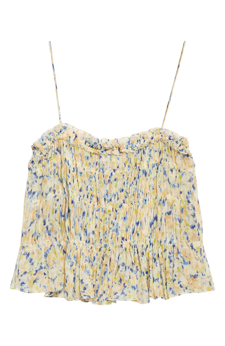 Ulla Johnson Florian Floral Silk Top, Alternate, color, Daffodil