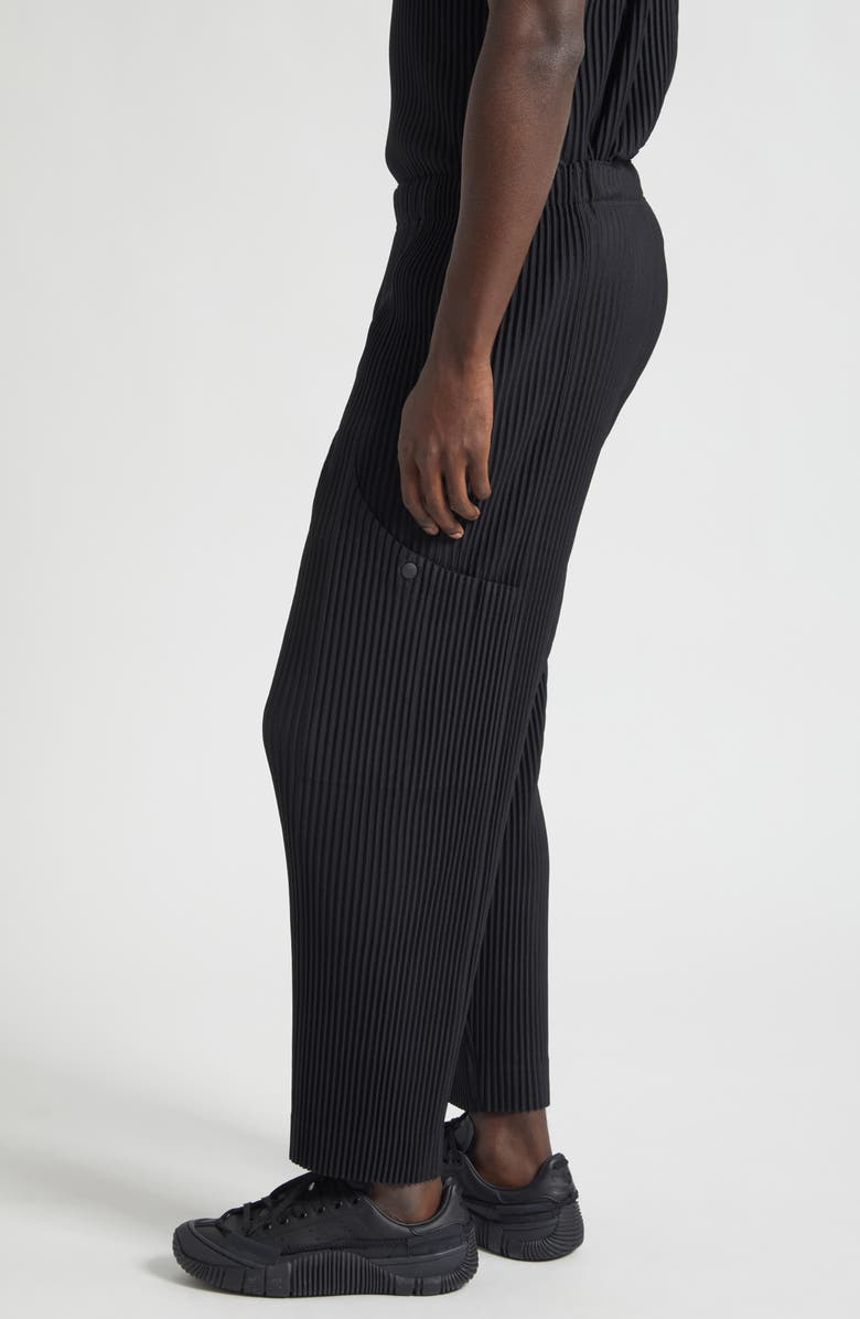 Homme Plissé Issey Miyake Quarry Pleated Straight Leg Pants, Alternate, color, Black