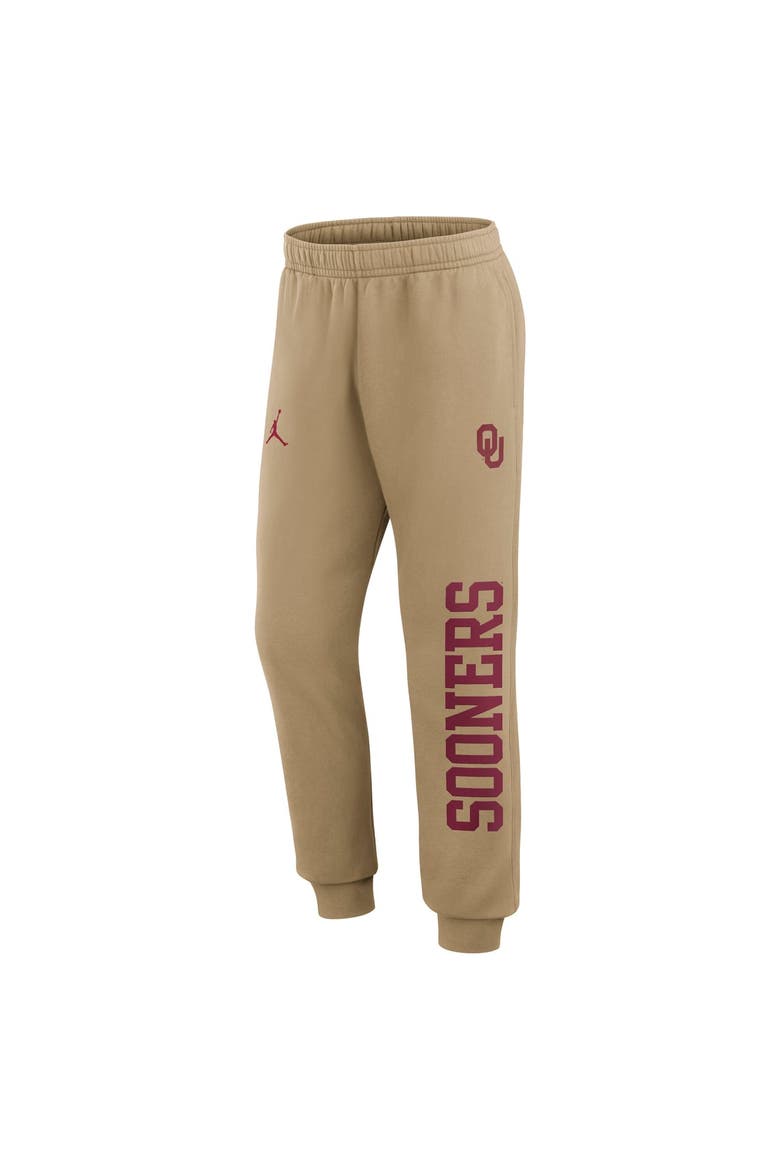 Men's Jordan Brand  Beige Oklahoma Sooners Primetime Club Fleece Joggers, Alternate, color, Beige