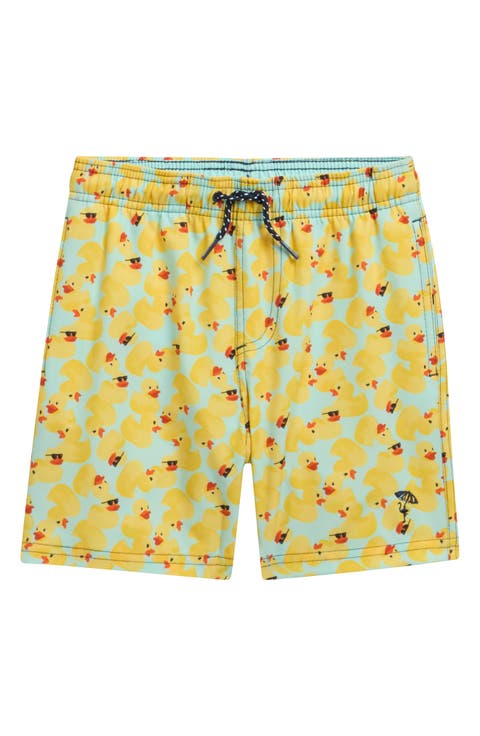 Kids' Ditsy Ducks Swim Trunks (Big Kid)