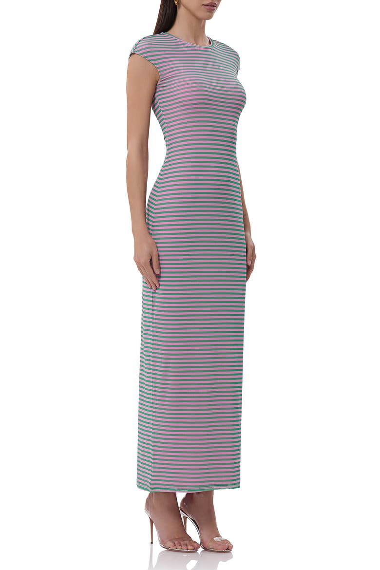 Cody Mesh Maxi Dress, Alternate, color, ROSE STRIPE