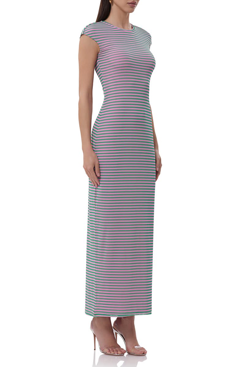 AFRM Cody Mesh Maxi Dress, Alternate, color, Rose Stripe