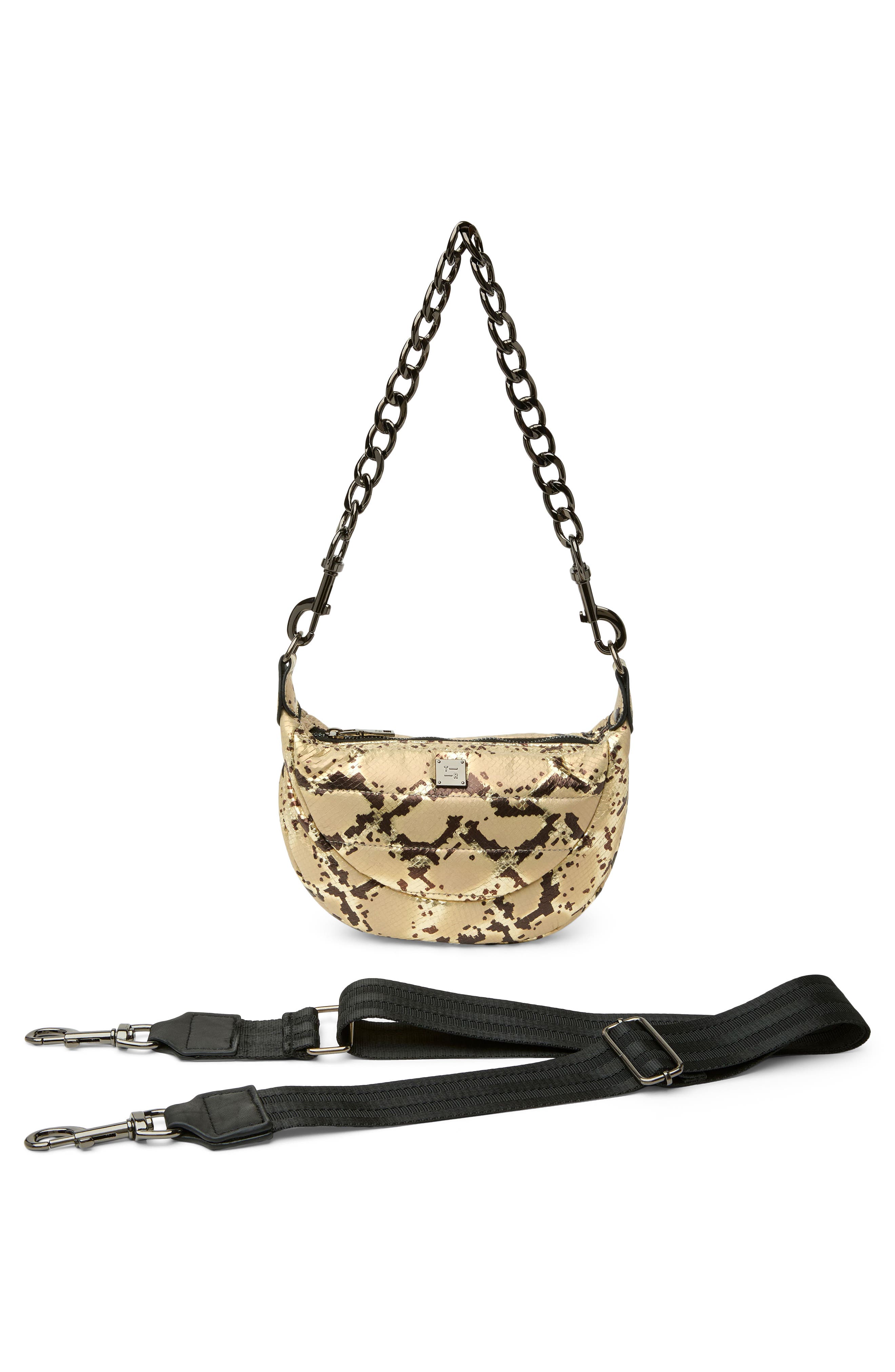 THINK ROYLN Tiny Dancer Snakeskin Embossed Leather Crossbody Bag, Alternate, color, Python Luxe