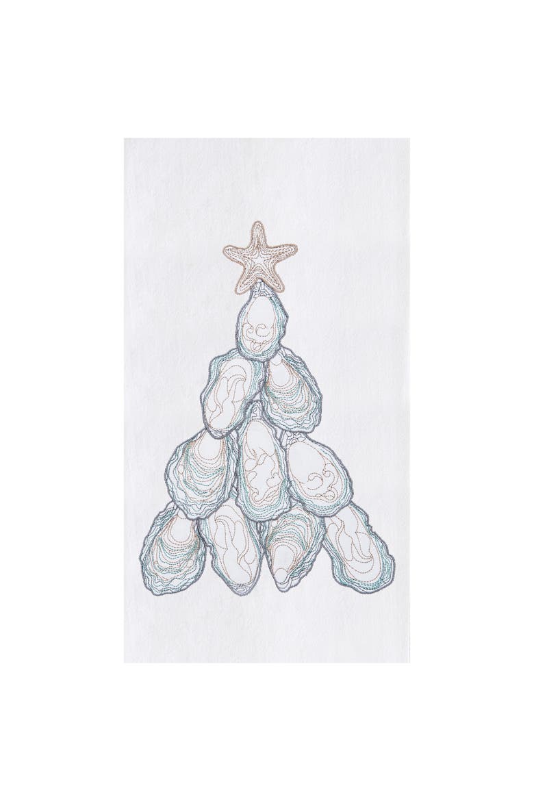 Oyster Tree Kitchen and Bathroom Graphic Print Hand Towel, Main, color, Blue