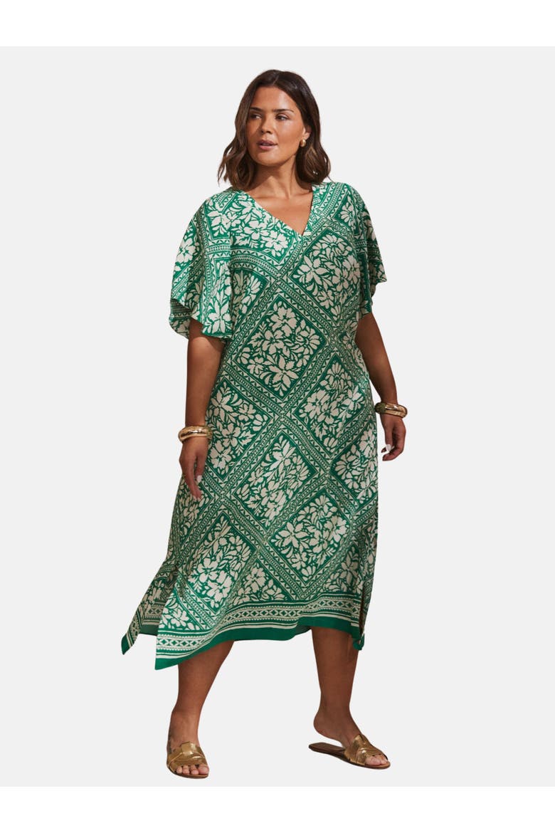 Bandana Print T-shirt Midi Dress, Alternate, color, Green