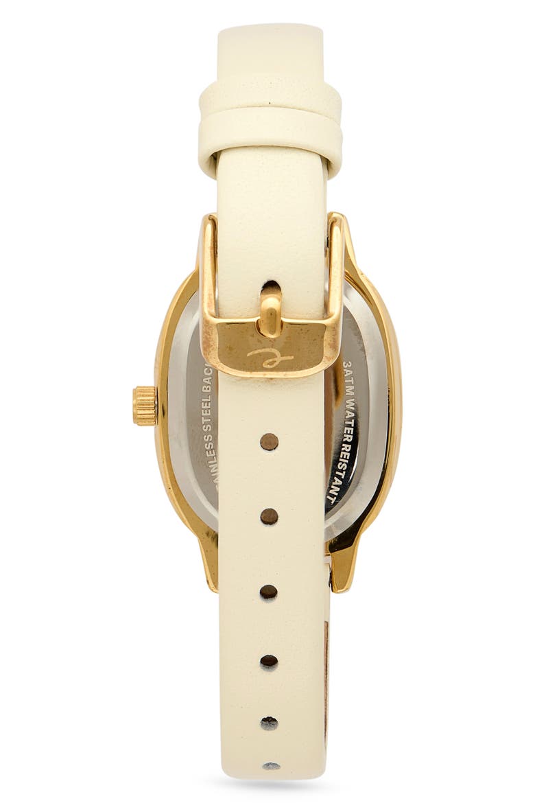 Timeless Texture Leather Strap Watch, 24mm x 32mm, Alternate, color, BONE
