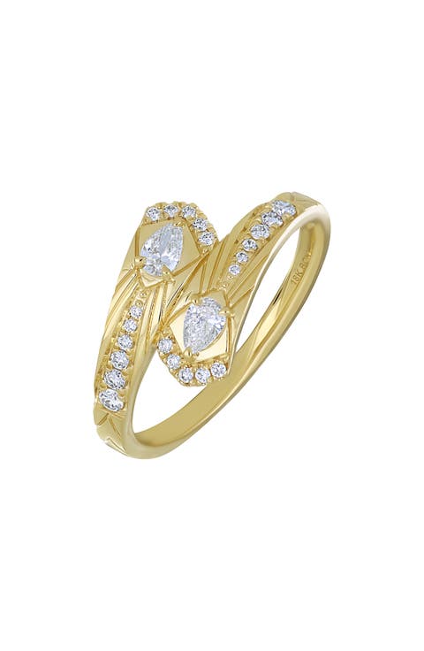 Cleo 18K Gold Diamond Crossover Ring