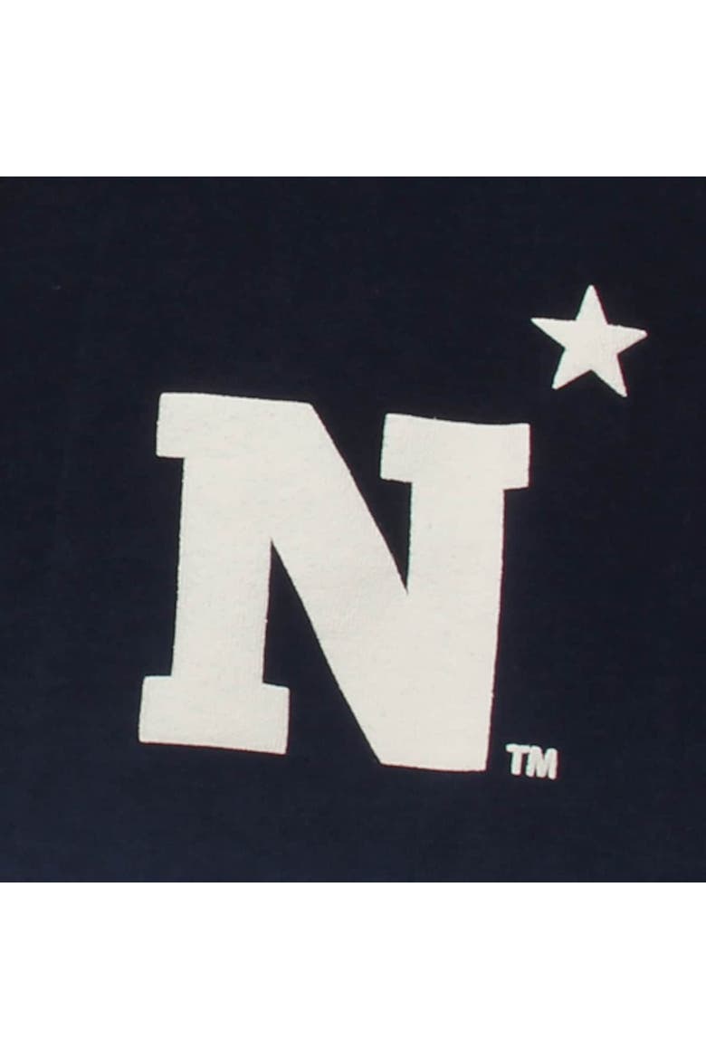Women's Navy Navy Midshipmen Ombre Long Sleeve Dip-Dyed Spirit Jersey, Alternate, color, Navy