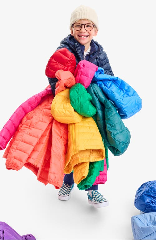 Primary Kids Puffer Jacket In Rainbow Stripe In Green