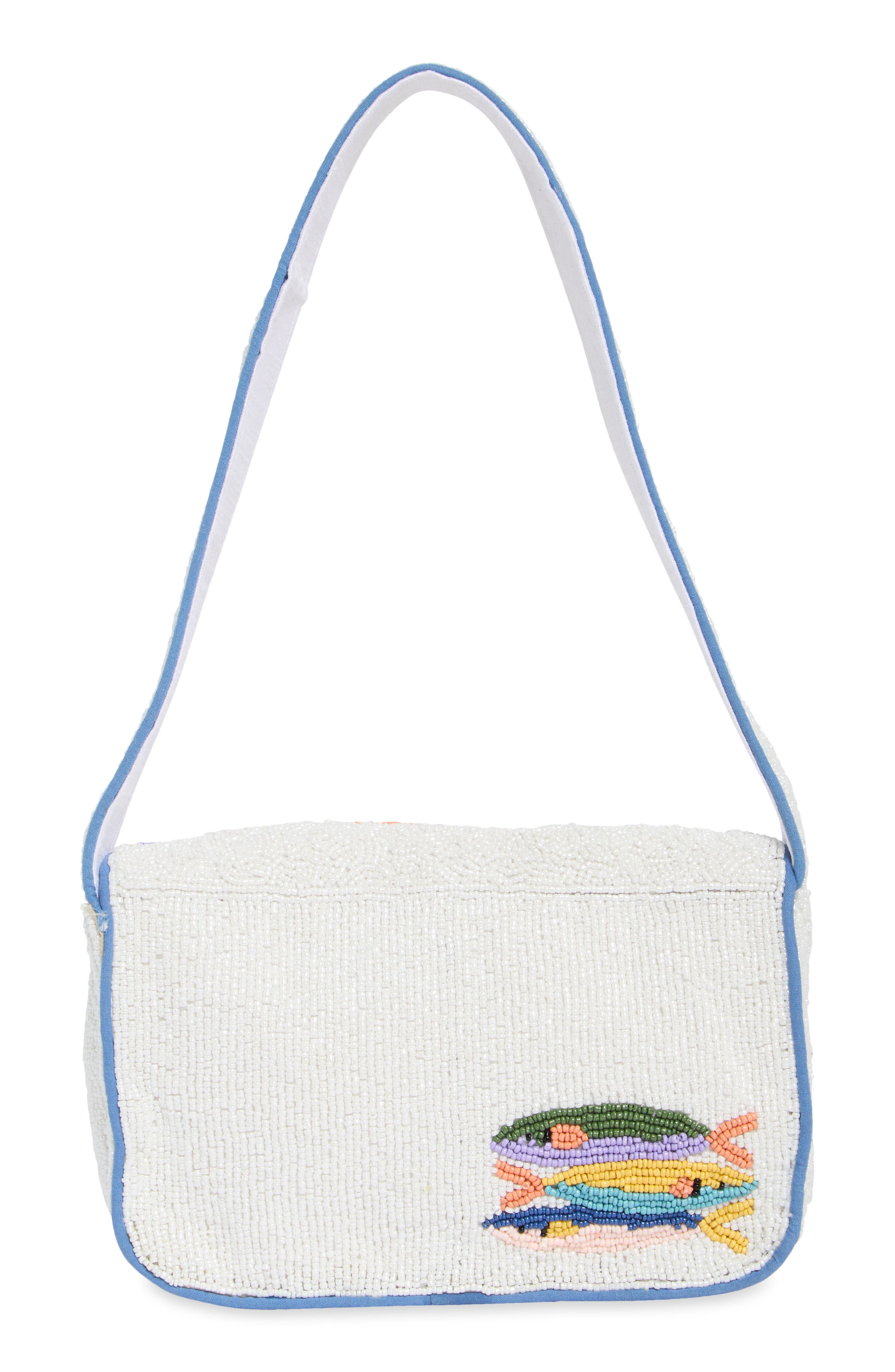 Collection XIIX Beaded Sardines Baguette Shoulder Bag, Alternate, color, White Multi