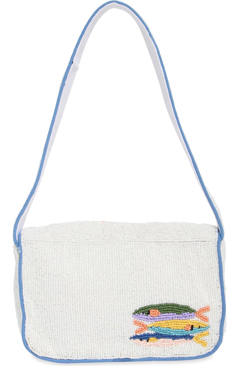 Collection XIIX Beaded Sardines Baguette Shoulder Bag, Alternate, color, White Multi