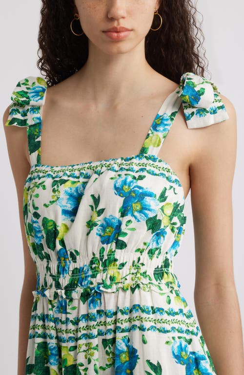 Chelsea28 Tie Strap Floral Print Maxi Dress