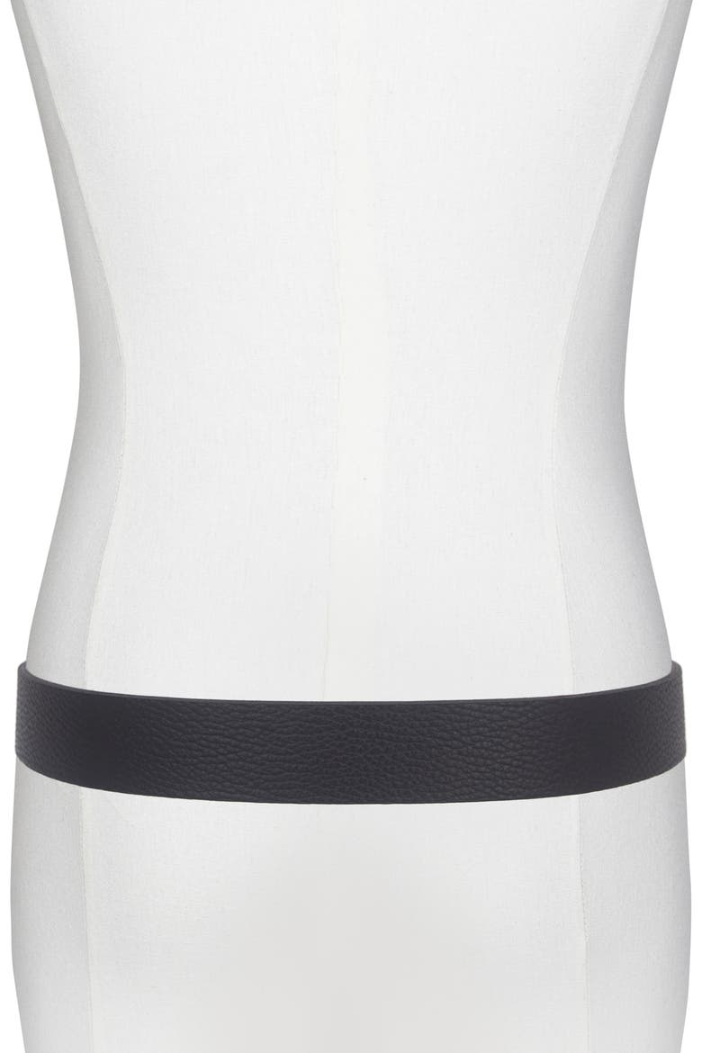 Pebble Leather Belt, Alternate, color, BLACK/ PALLADIUM