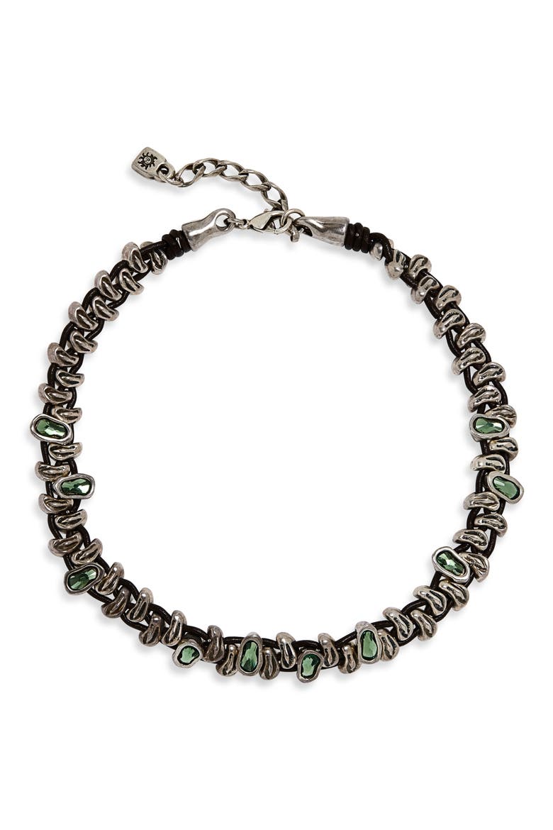 Sweet Danger Silvertone Crystal Necklace, Main, color, GREEN