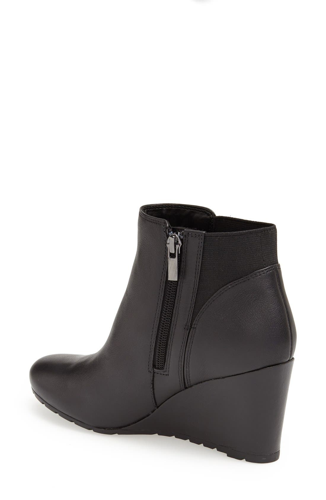 'Rosepoint Bell' Suede Wedge Boot, Alternate, color, BLACK LEATHER