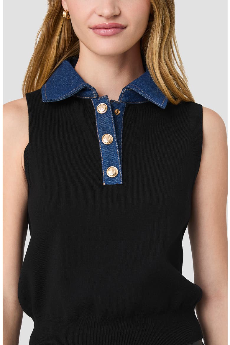 Maxime Sleeveless Sweater, Alternate, color, BLACK