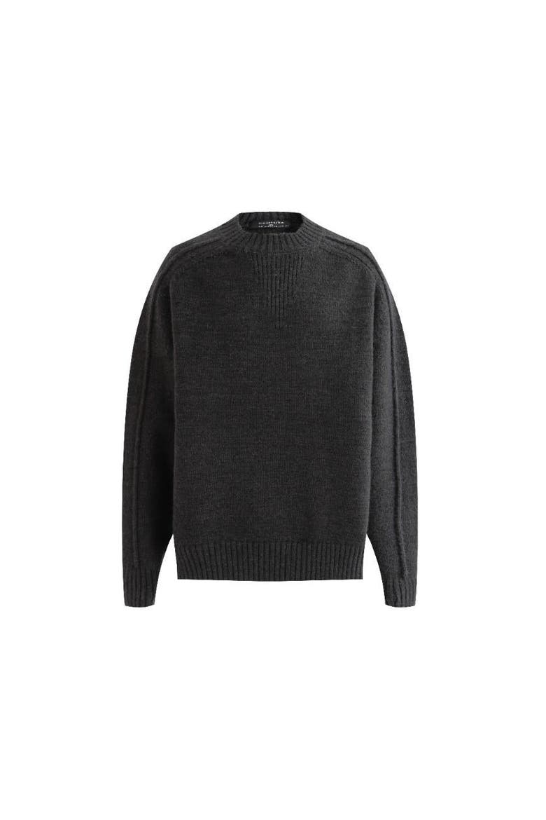 Ribbed Crewneck Sweater, Main, color, Grey