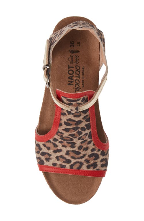 Naot Fiona Wedge Sandal In Cheetah Print Suede
