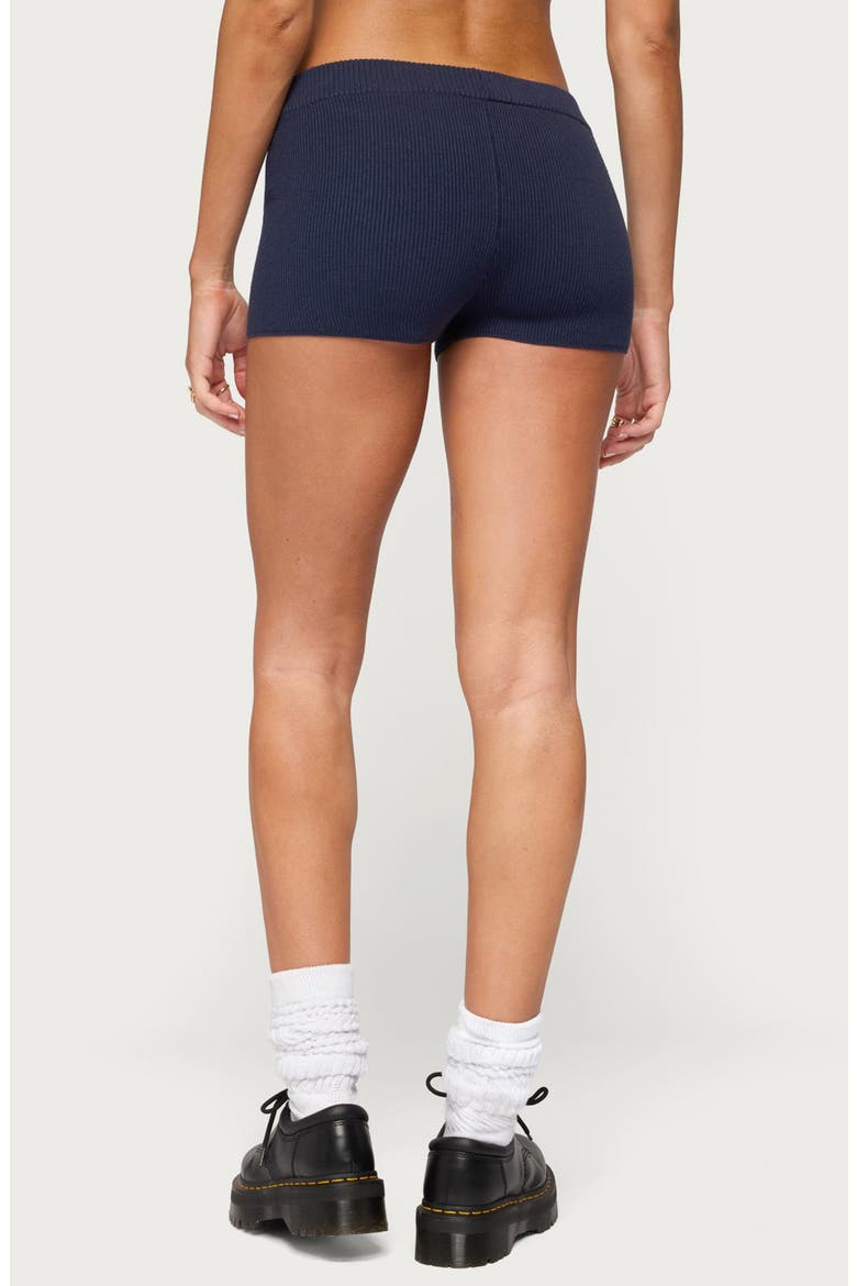 Lorie Ribbed Knit Shorts, Alternate, color, NAVY