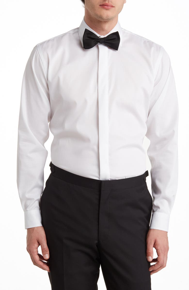 Alton Lane Mercantile Tuxedo Performance Shirt, Main, color, White Pique