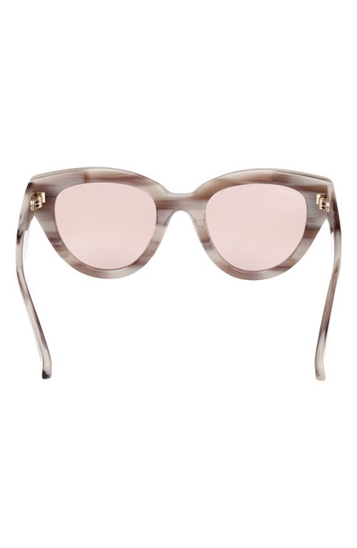 Max Mara Glimpse 50mm Polarized Cat Eye Sunglasses In Camel Horn/brown Lenses