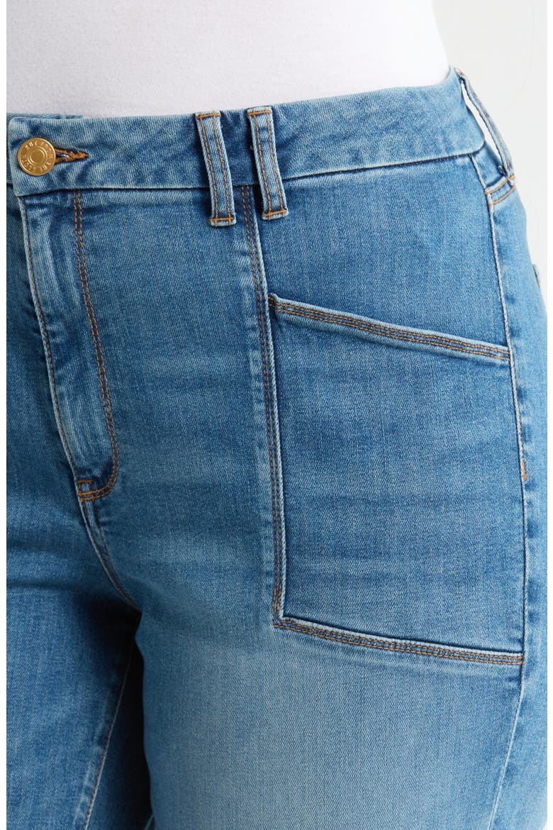 Meg Raw Hem High Waist Ankle Wide Leg Jeans, Alternate, color, EARN