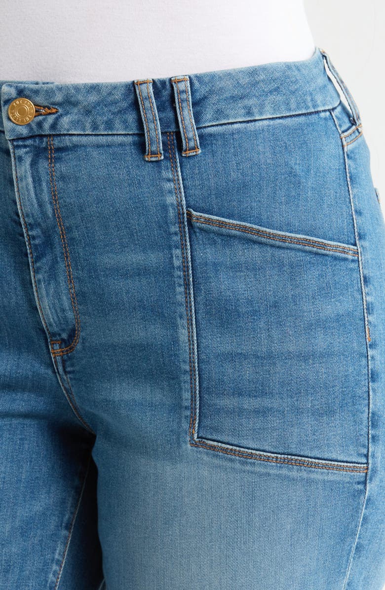 KUT from the Kloth Meg Raw Hem High Waist Ankle Wide Leg Jeans, Alternate, color, Earn