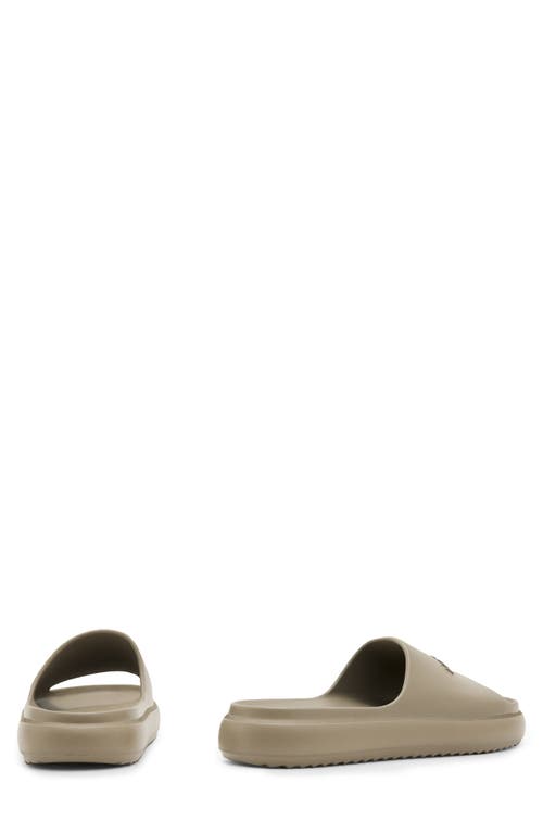 Allsaints Dune Slip On Logo Slides In Stone Grey