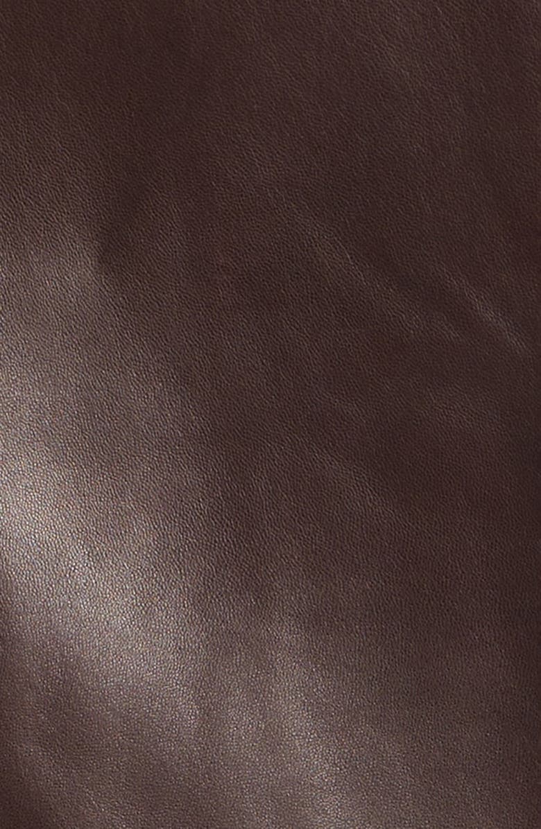 NOUR HAMMOUR Roland Sculpted Leather Bomber Jacket, Alternate, color, Brown