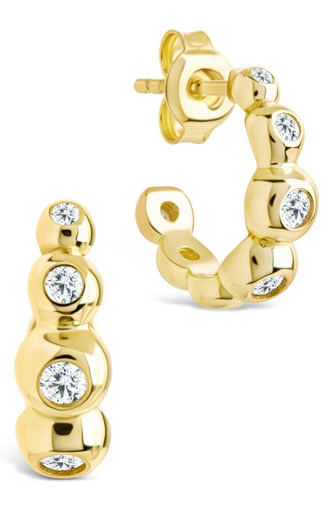 Maison Cubic Zirconia Bubble Micro Hoop Earrings