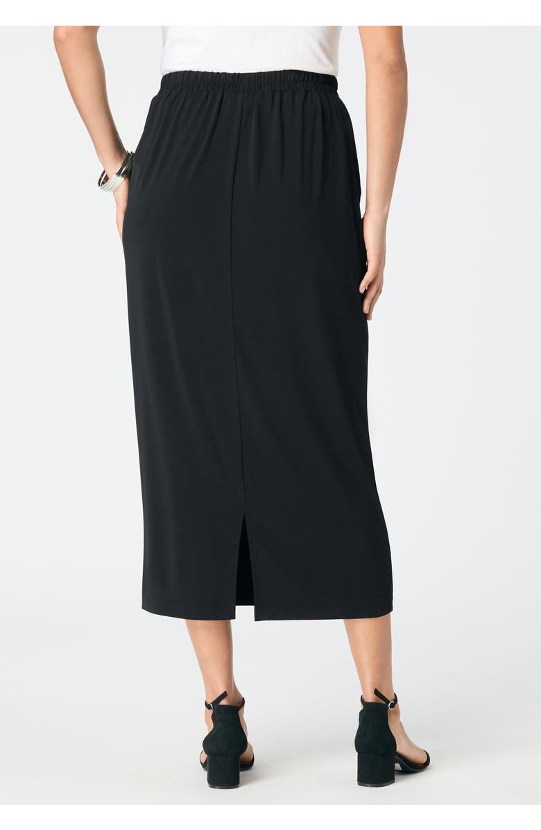 Roaman's Ultrasmooth<sup>®</sup> Fabric Midi Skirt, Alternate, color, Black
