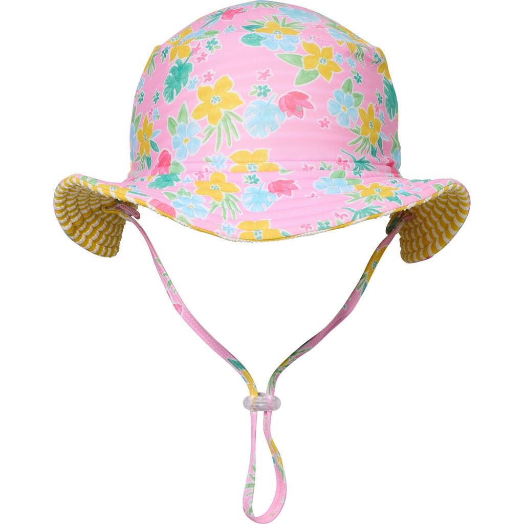 Snapper Rock Babies' Buttercup Bloom Reversible Bucket Hat In Pink