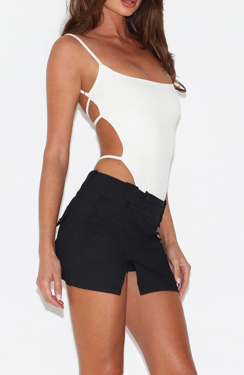 Tiger Mist Minerva Strappy Open Back Bodysuit In White