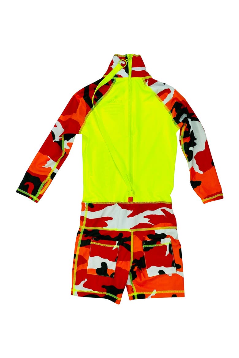 Boys' One-Piece Swimsuit - UPF 50+, Alternate, color, Yellow Red Camo