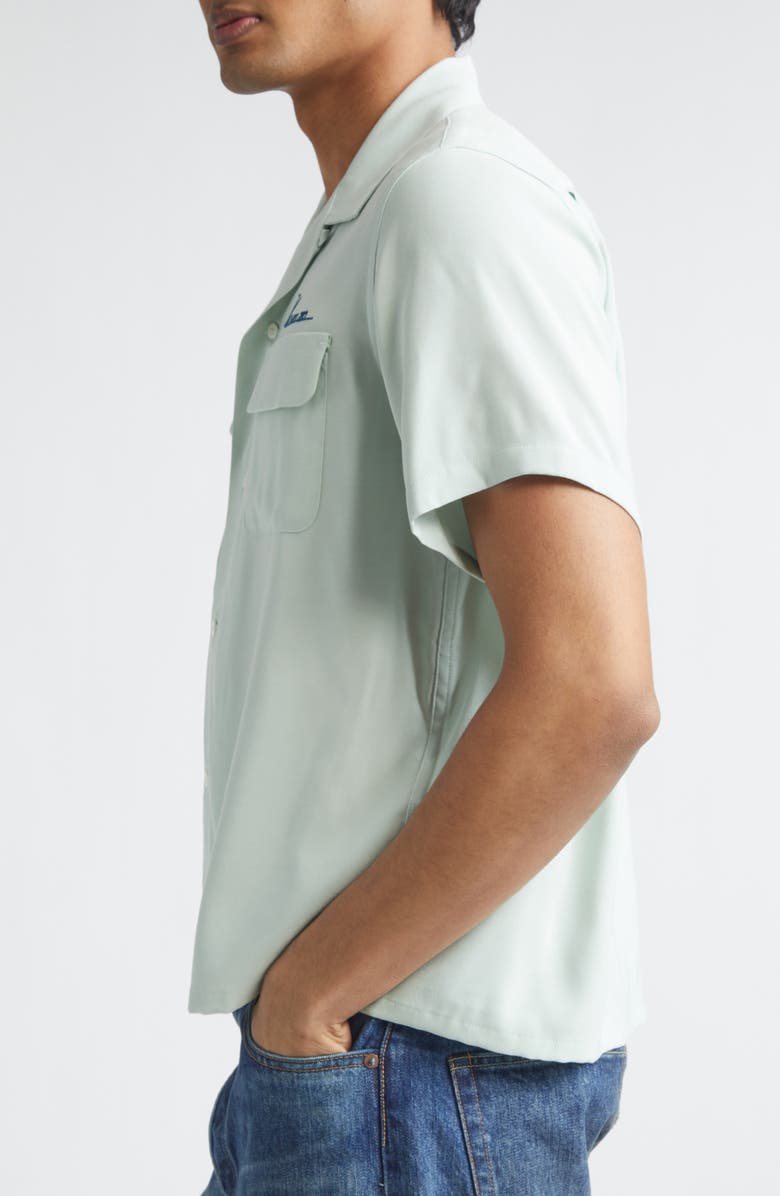 VISVIM Judd Embroidered Graphic Camp Shirt, Alternate, color, Green