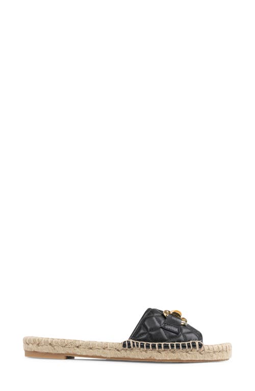 Patricia Green Veronica Espadrille Slide Sandal In Black Leather