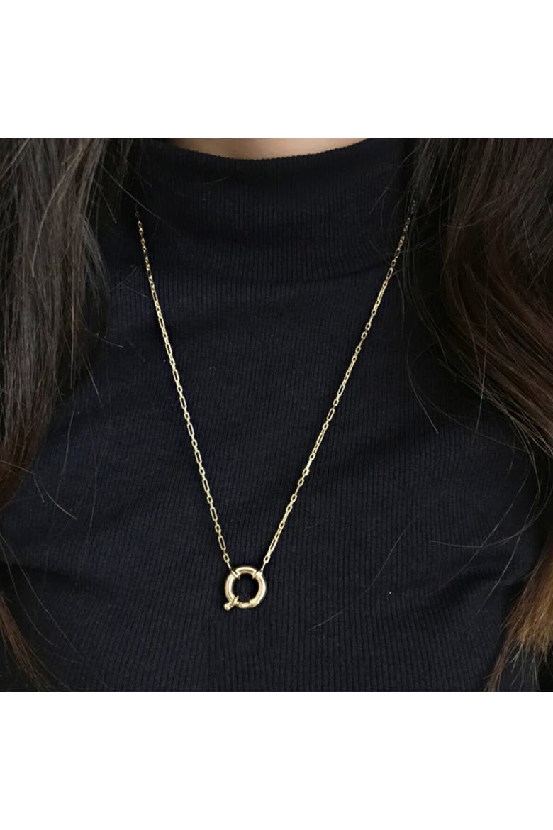 Large Lock Sterling Silver Chain Necklace, Alternate, color, Silver