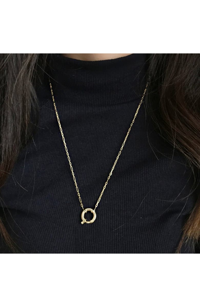 Spero London Large Lock Sterling Silver Chain Necklace, Alternate, color, Silver