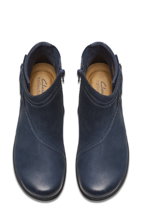 Clarks ® Carleigh Leather Ankle Boot In Blue